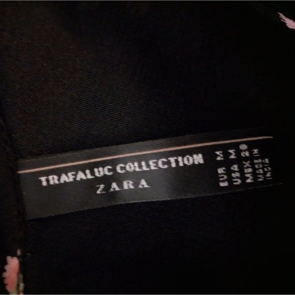 ZARA Trafaluc Collection Floral Chiffon Crop Tank Top Cold Shoulder Sz M - Picture 5 of 9